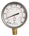 4" Oil Filled Pressure Gauge, Case, 1/2" Npt, Lower Mount, -30HG/160PSI. Fixed Price $42.30.