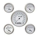 Classic Instruments White Series 5 Guage Set CW00SLF Flat Glass Speedo. Fixed Price $599.95.