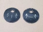 Jeep 1972-75 Stewart Warner Temp & Fuel Gauge Cluster Face Plate Inserts CJ5 CJ6. Fixed Price $38.00.
