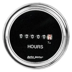 Auto Traditional Chrome Series 2-1/16" Hourmeter Gauge, 0-99999.9 Hours. Fixed Price $96.07.