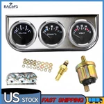52MM Triple 3 Chrome Car Volt Water Temp Oil Pressure Meter Set Gauges Kit. Fixed Price $31.98.