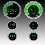 Intellitronix Green Led Multi-gauge Set Black Faceplate With Chrome Bezel. Fixed Price $537.96.
