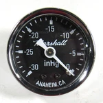 Marshall Vacuum Gauge MC030VC; 0-30 Hg 1-1/2 In., Black/chrome, Non-liquid. Fixed Price $21.51.