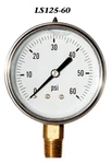 Pressure Gauge 0-60 Psi, Liquid Filled 2.5 Stainless Steel 1/4" Npt Lm. Fixed Price $11.75.