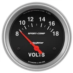 Autometer Sport-comp Electrical Voltmeter Gauge 5/8" Dia Black Face 3592. Fixed Price $80.99.