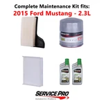 2015 Ford Mustang 2.3L Complete Oil, Air & Cabin Filter Kit (5W-30). Fixed Price $108.95.