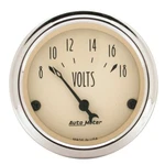 Autometer 2-1/16 Inch Electric Voltmeter 18V Antique Beige Gauge. Fixed Price $66.72.