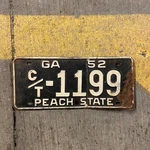 1952 Georgia Trailer License Plate Ct 7991 Garage Auto Wall Decor. Fixed Price $97.28.