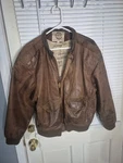 Vtg G-iii Leather Bomber Jacket Mens Large Brown Flight Map Lined Classic. Fixed Price $48.75.