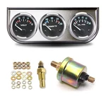 Triple Gauge Kit Oil/volt/water 2" Chrome Temperature Pressure Car Meter. Fixed Price $41.07.