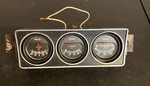 Vintage Rac Triple Gauge Cluster Amps Oil Pressure Water Temp Hot Rod Classic. Fixed Price $105.00.
