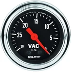 Autometer 2484 Traditional Chrome Vacuum Gauge, 2-1/16", 30" Hg, Mechanical. Fixed Price $98.60.