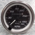 Equus E7079 3/8" 190KPH Speedometer Black Chrome Mechanical New No Box. Fixed Price $69.99.