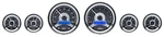 Dakota Digital 6-PIECE Round Black / Blue Led Universal Gauge Kit VHX-1060-K-B. Fixed Price $1021.25.
