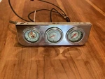 1960'S Stewart Warner Vintage Twin Blue Gauges: Water Temp Oil Pressure Amperes. Fixed Price $425.00.