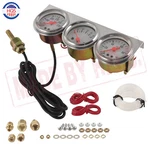 Chrome 2'' 52MM Mechanical Triple Water Temp Oil Pressure Volt Meter Gauge Set. Fixed Price $25.86.