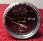 Auto Meter 4748 Carbon Fiber Electric Oil Temperature Gauge 140-300 2-1/16". Fixed Price $34.99.