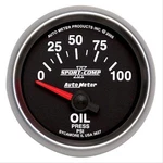 Autometer Sport-comp Ii Electrical Oil Pressure Gauge 1/16 Dia Black Face 3627. Fixed Price $129.98.