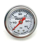 Marshall Gauge 0-60 Psi Fuel / Oil Pressure White 1.5" Dia. Liquid Filled. Fixed Price $29.50.