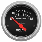 Autometer Sport-comp Voltmeter Gauge Electronic 52MM 8-18. Fixed Price $111.35.