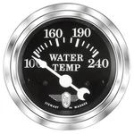 Stewart Warner Wings Electrical Water Temperature Gauge 2 1/16" Dia Black Face. Fixed Price $81.99.