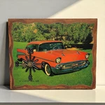 57 Chevrolet Bel-air Wooden Wall Clock Rustic Garage Classic Car Shoebox Chevy. Fixed Price $28.00.