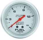 Auto Meter Pro Comp 2-5/8IN Silver Liq-fill Fuel 0-15 Psi. Fixed Price $140.80.