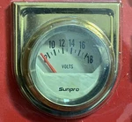 New Sunpro 2" (50MM) 12V Voltmeter Gauge & Hardware White Chrome CP8205. Fixed Price $16.00.