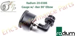 Radium 20-0386 Fuel Pressure Gauge W/ -8AN Orb Adapter 90 Elbow 0-100 Psi. Fixed Price $81.10.