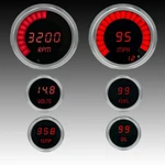 Intellitronix Red Led Multi-gauge Set Black Faceplate With Chrome Bezel. Fixed Price $537.96.