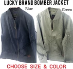 Lucky Brand Mens Bomber Jacket Classic Modern Lightweight Full Zip Blue Or Green. Fixed Price $29.95.